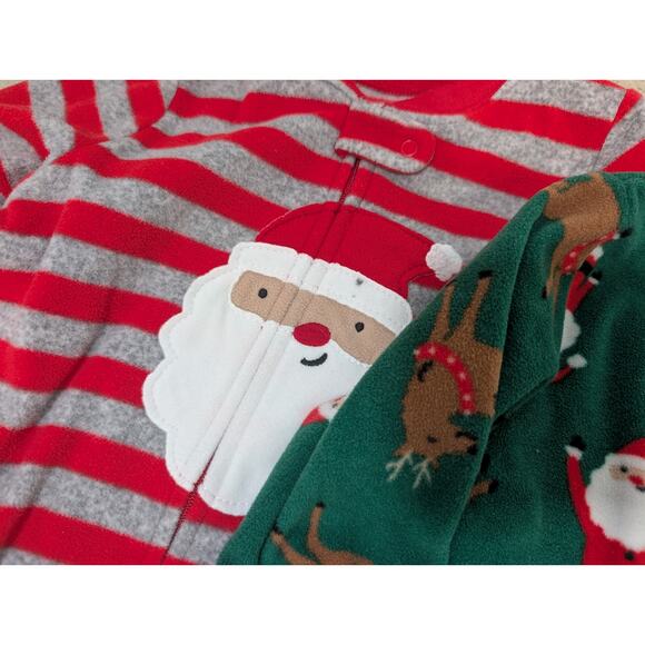 Toddler 2T Long Sleeve Christmas Pajamas-Bundle of 4 Lazy One Bear Cheeks Grinch - Picture 4 of 10